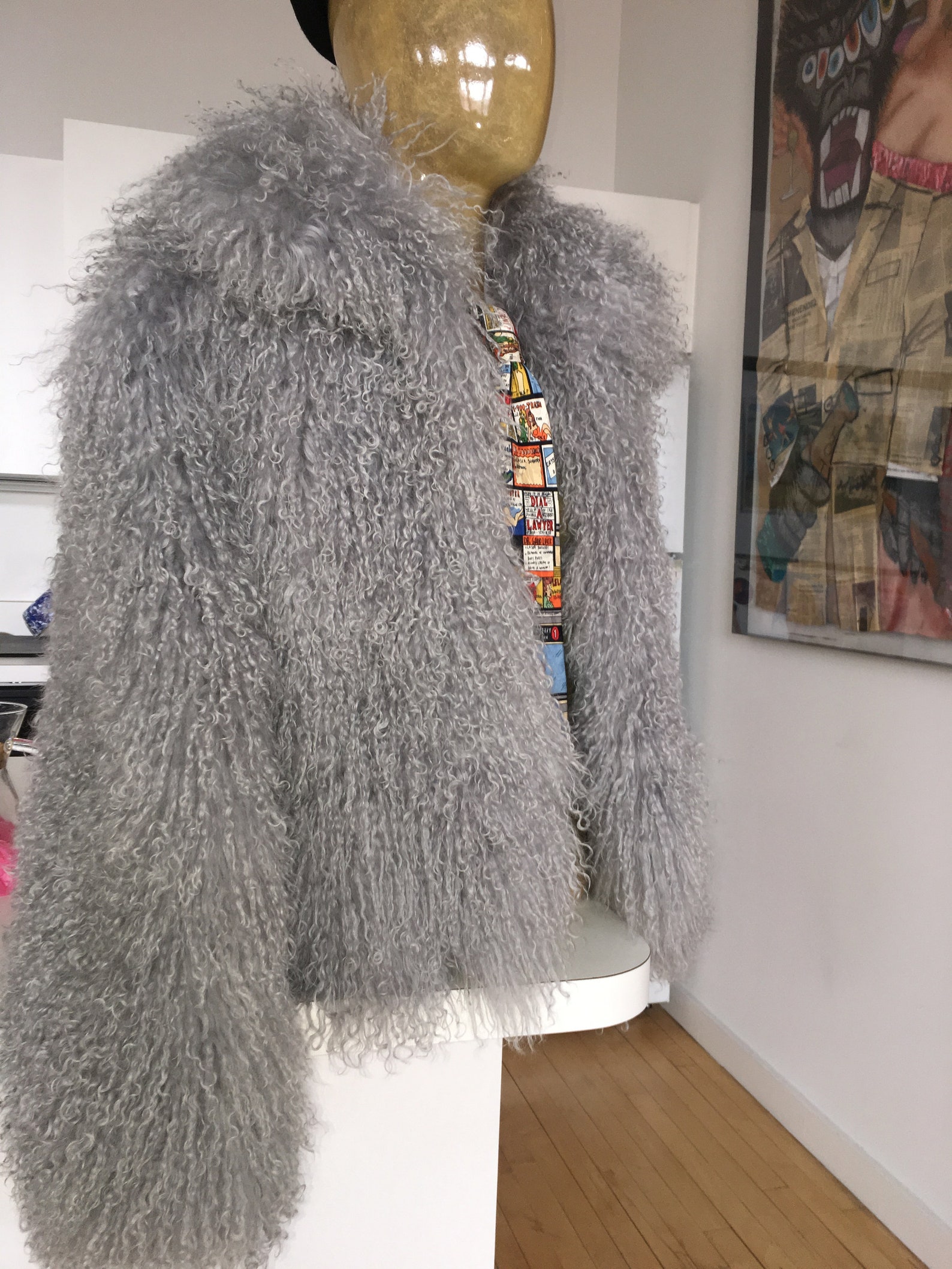 Vintage Tibetan Mongolian Lamb Fur Coat Etsy