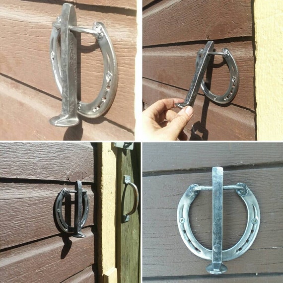 Horseshoe Railroad Spike Door Knocker