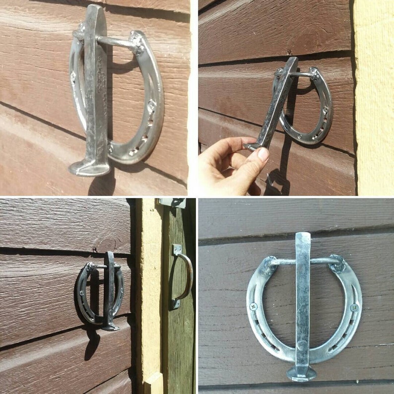 Horseshoe Railroad Spike Door Knocker Etsy