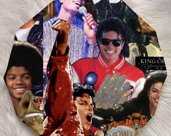 Satin Sleep Bonnet, Double-Lined Hair Cap, Michael Jackson Billie jean