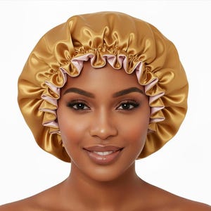 Reversible Satin Bonnet | 2 in 1 | Double-Laye | ADJUSTABLE Natural Hair, Braids, Locs,