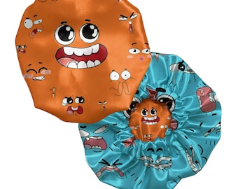 Reversible Satin Sleep Bonnet, gum and darwyn cartoon reversible valentines