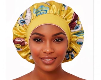 Character Satin Sleeping Bonnet, Reversible Hair Protection 2 IN 1