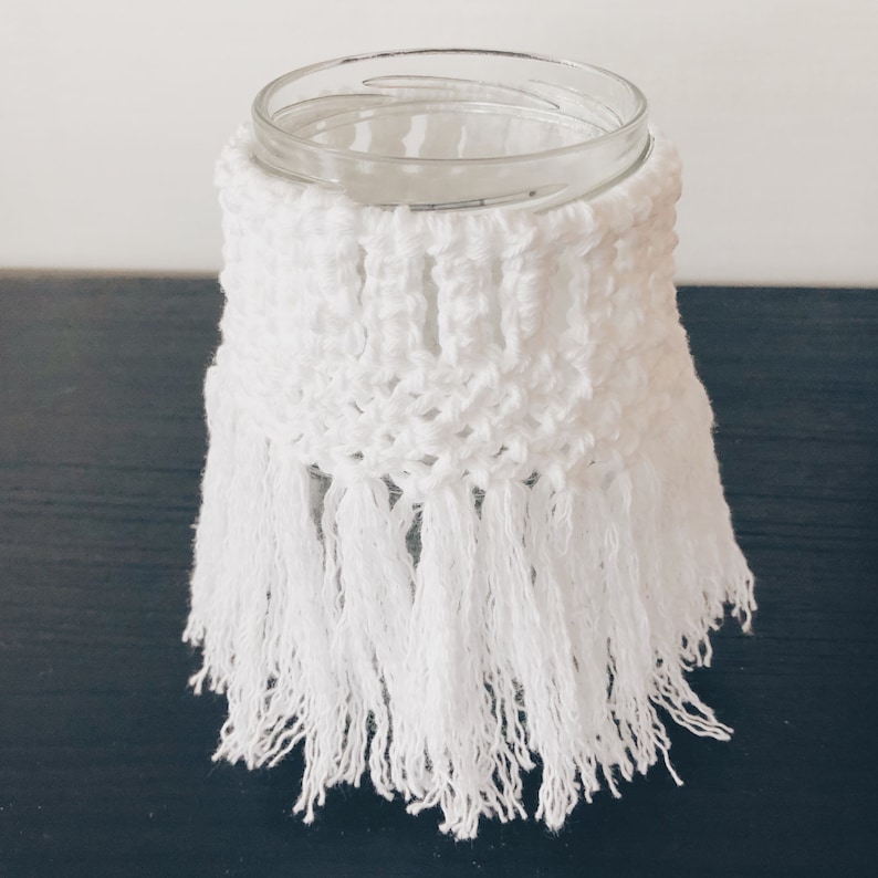 Simple Macrame Jar Cover PDF Pattern and Instructions Etsy