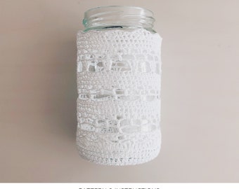 How to Crochet a Lace Jar Cozy (PDF Pattern and Instructions)