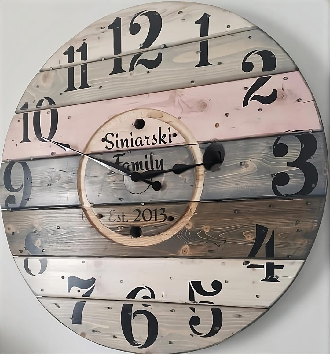 Rustic Farmhouse Spool Wall Clock – 20