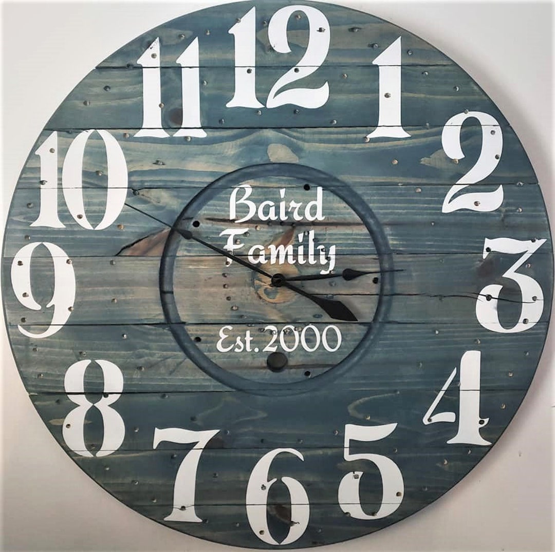 Rustic Farmhouse Spool Wall Clock – 20
