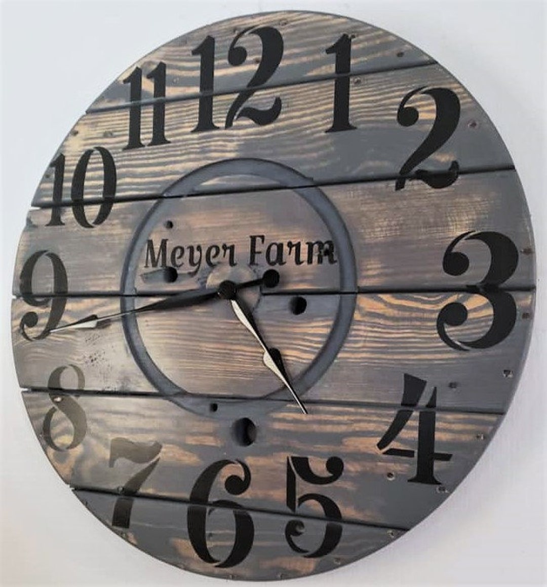 Rustic Farmhouse Spool Wall Clock – 20