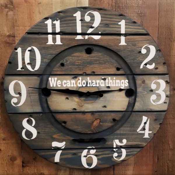 Wood Spool Clock Etsy