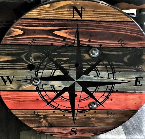 Farmhouse Wood Spool Table - 20" to 36 IN - Hairpin & Pipe Legs - Statement Piece Gift - Round Coffee Side Dining Pub Outdoor Wooden Table