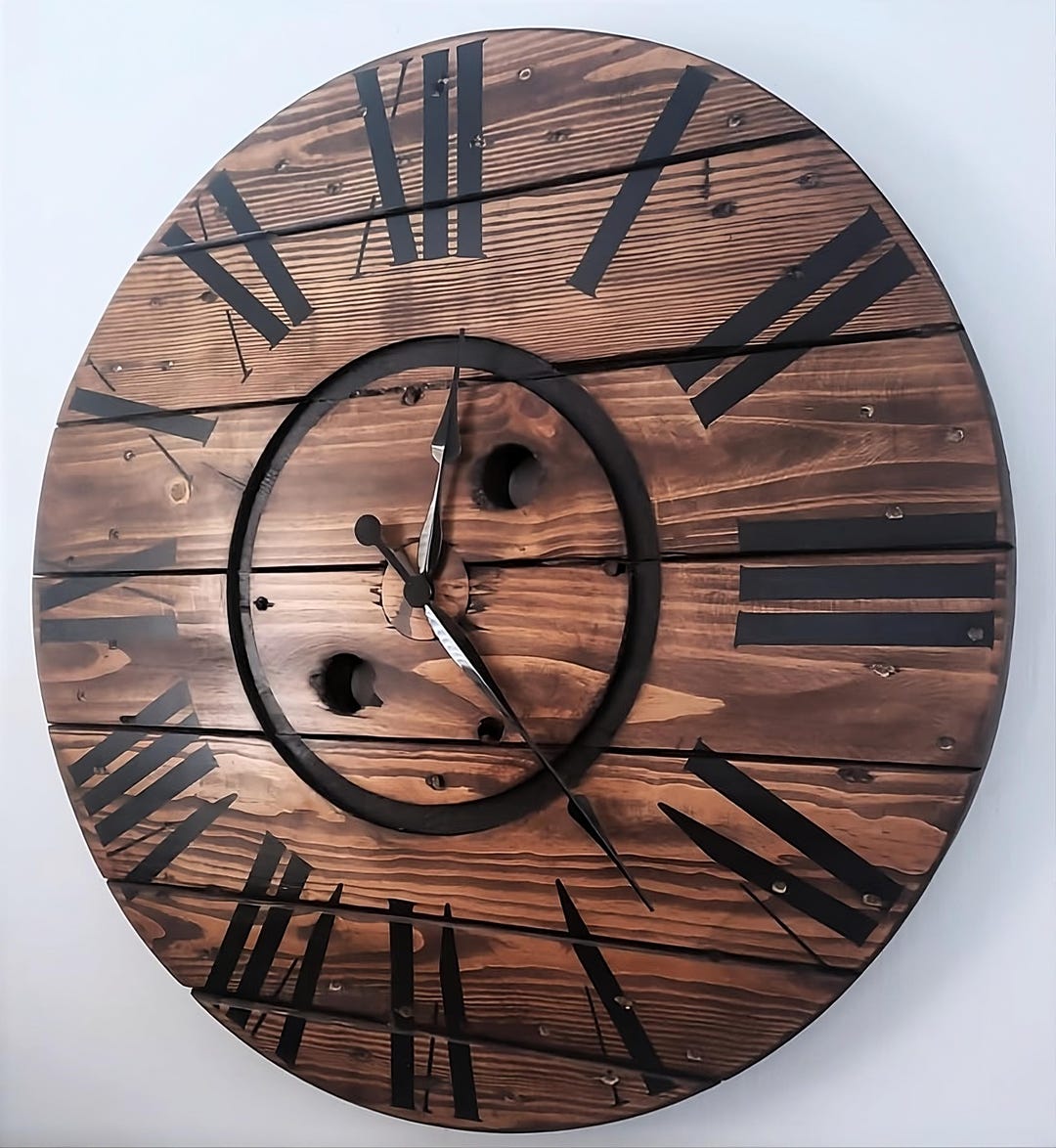 Rustic Farmhouse Spool Wall Clock – 20