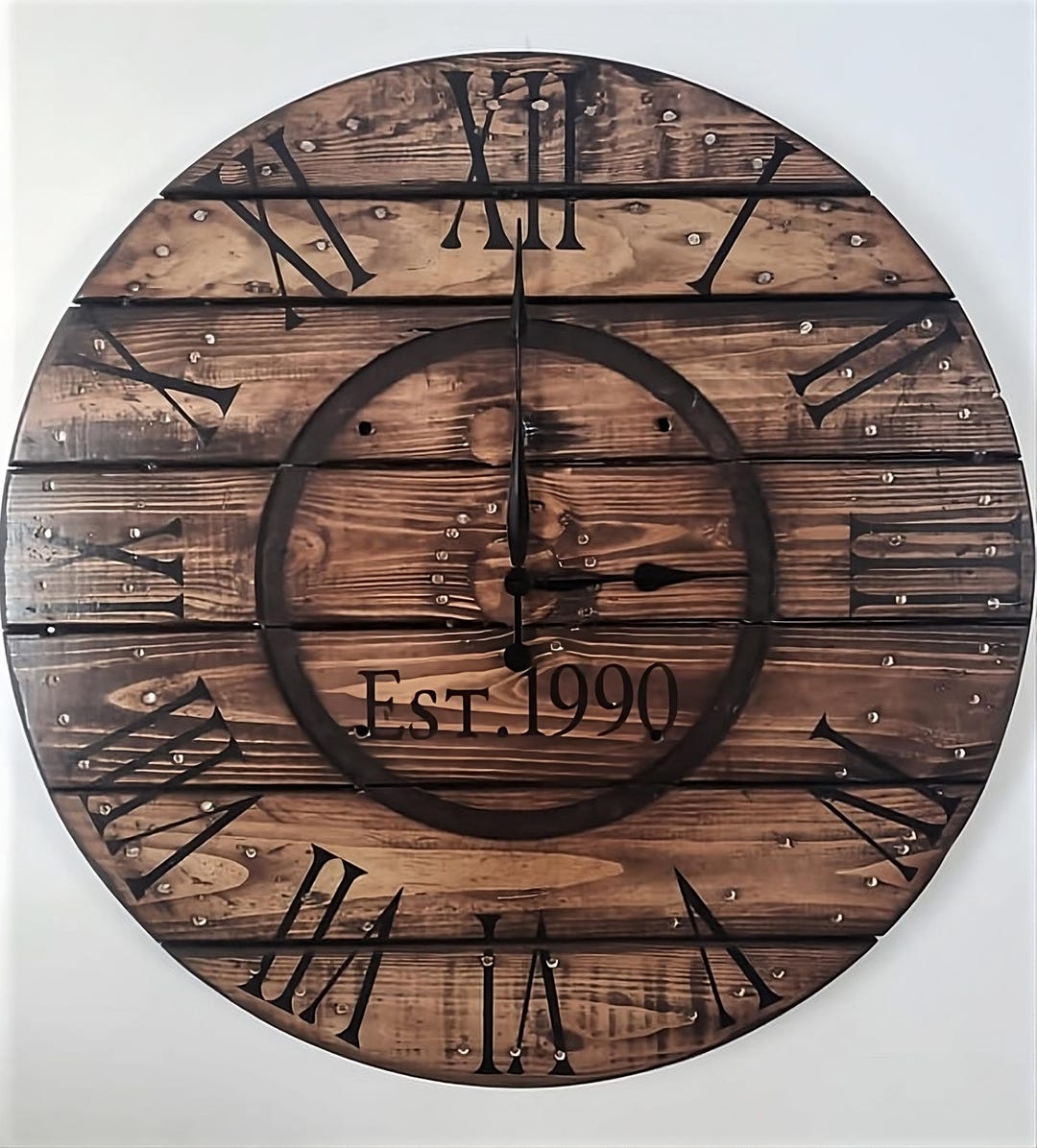 Rustic Farmhouse Spool Wall Clock – 20