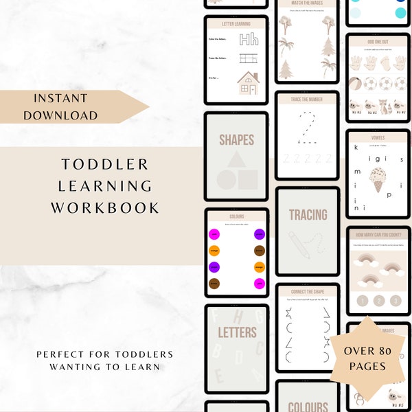 Ultimate Toddler Learning Workbook! Perfect for little ones who want to learn. Pre school