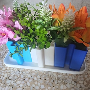 Juego de jarrones con forma de rompecabezas: PLA reciclado, regalo de decoración para el hogar