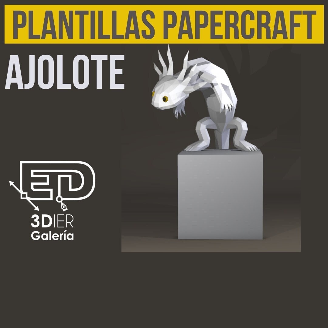 Axolotl Papercraft With PDF Templates Paper Art and Craft for Etsy Canada