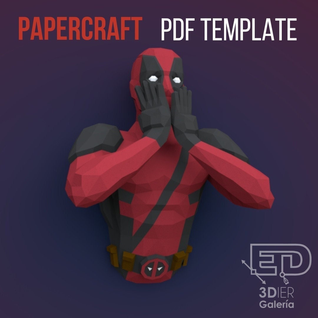 Deadpool Papercraft Plantillas PDF Arte de papel Diseño 3D Etsy España
