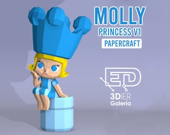 M0ll1 Princess V1 Plantillas PDF Papercraft, Arte de papel y manualidad para decoración de hogar, Bricolaje, 3DIER