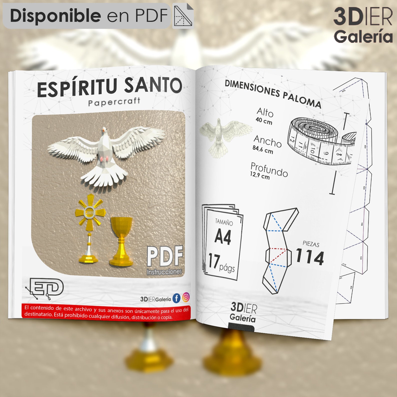 Espíritu Santo Diseño Papercraft Con Plantillas PDF Arte De | Etsy