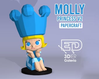 M0ll1 Princess V2 Plantillas PDF Papercraft, Arte de papel y manualidad para decoración de hogar, Bricolaje, 3DIER
