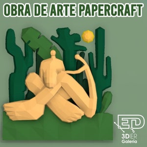 Opere d'arte Papercraft Tarsila, Modelli PDF, Arte con la carta, Design 3D per l'artigianato, Decorazioni per la casa, Fai da te, 3DIER, PDF