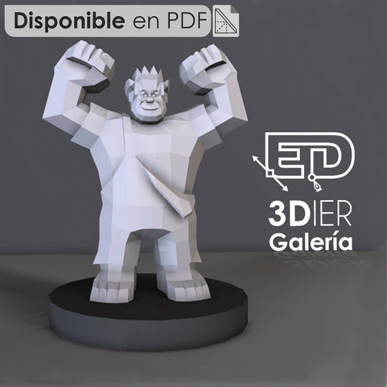 Bricolaje 3DIER Arte de papel y manualidad para decoraci\u00f3n de hogar Ralph Dise\u00f1o Papercraft con plantillas PDF para construir a mano