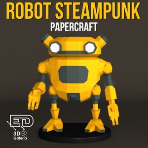 Modèles de papercraft PDF Robot Steampunk, art et artisanat en papier pour la décoration intérieure, bricolage, 3DIER