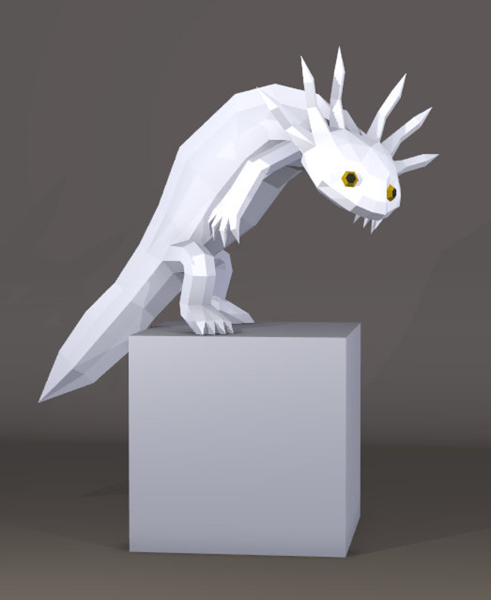 Axolotl Papercraft With PDF Templates Paper Art and Craft for Etsy Canada