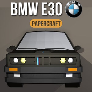 BMW E30 Papercraft Car, Auto Papercraft, szablony PDF, grafika papierowa, projekt 3D dla rzemiosła, zrób to sam, 3DIER