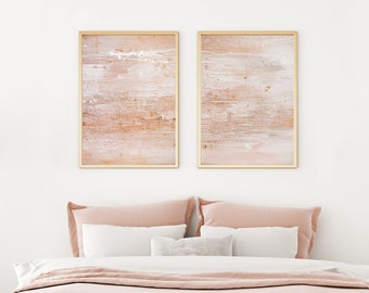 Blush Bronze Abstract Painting, Original 2 Piece Wall Art, DIGITAL PRINT of Acrylic Painting, Large Wall Art, PRINTABLE Wall Art, Minimalist