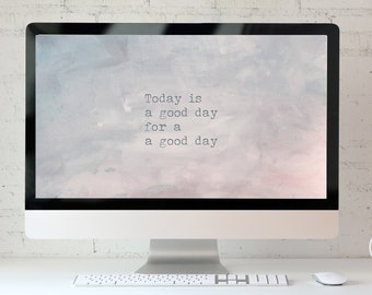 Desktop Wallpaper / Computer Wallpaper "Good Day", Original Watercolor Painting, Desktop Wallpaper for Computer