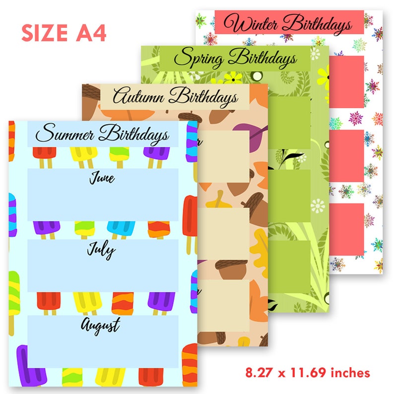 Perpetual Calendar, Birthday Calendar, Printable Calendar, Relatives Planner picture regarding Birthday Calendar Printable identify Perpetual Calendar, Birthday Calendar, Printable Calendar, Relatives Planner