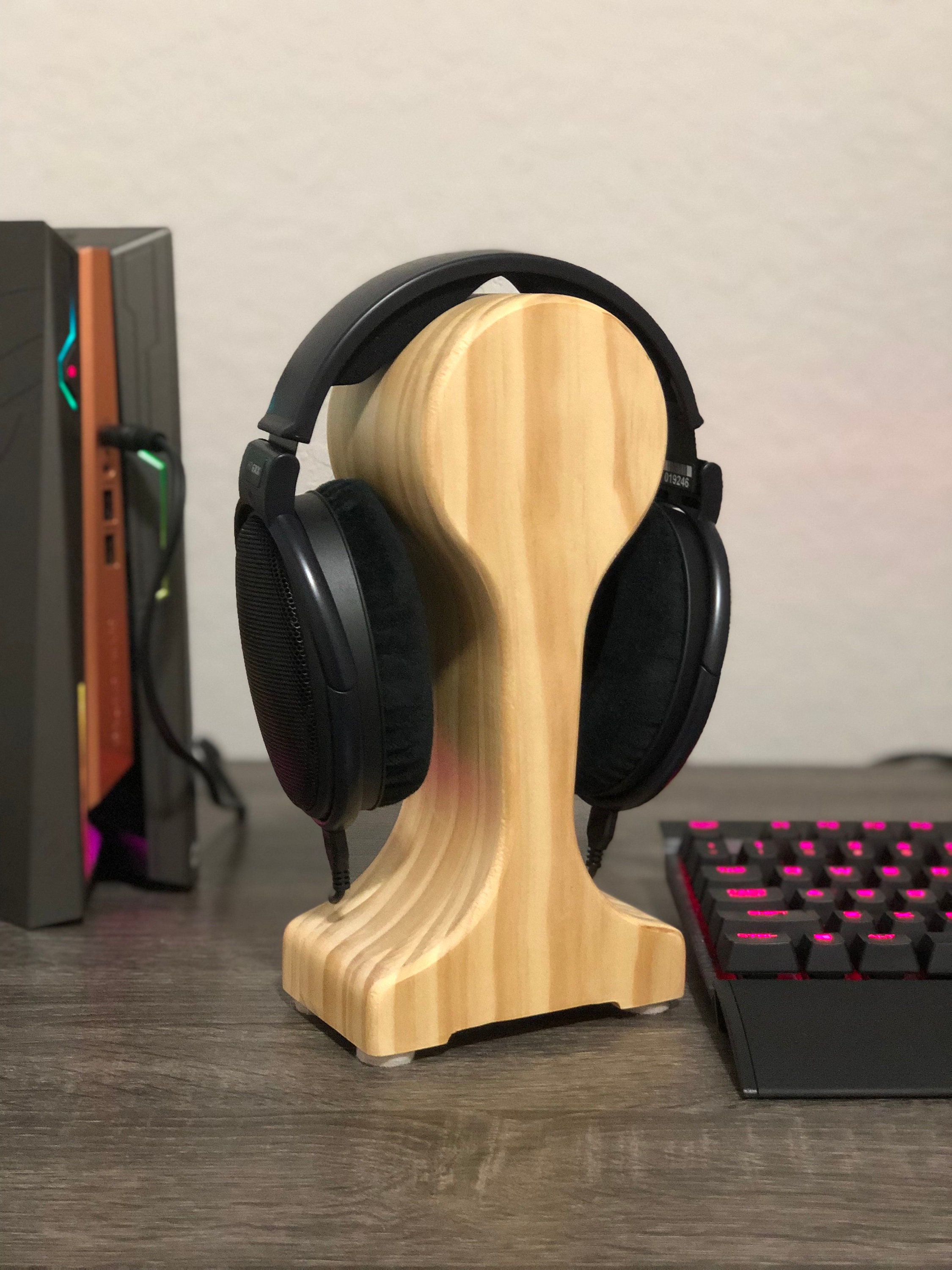 Wood Headphone Stand, Audiophile Wooden Headphone Stand, Headphone