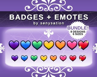 Herzen Emotes + Sub / Bit Abzeichen BUNDLE für Twitch