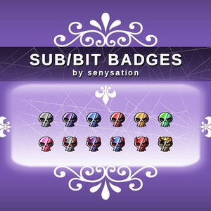 Skull Sub / Bit Badges for Twitch