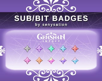 Genshin Impact Primogem Sub / Bit Badges for Twitch