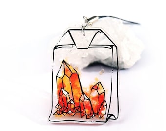 Acrylic Crystal Teabag Charm - Orange