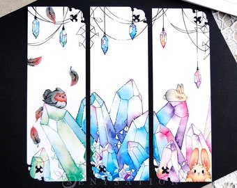 Combinable Bookmarks Cute Robin Bunnies Crystals