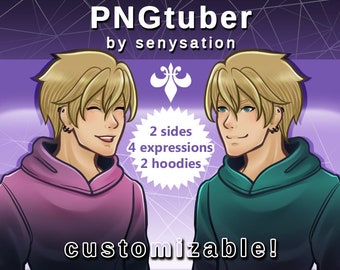 Customizable PNGtuber model 16 FILES - blond hair