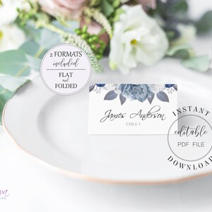 Silver and Blue Rose Favor Tags Printable Thank You Tag Wedding Favors ...