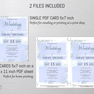 Winter Wonderland Wedding Invitation Template Printable Frozen Snowflakes Wedding Invite Editable PDF Instant Download W4 image 2