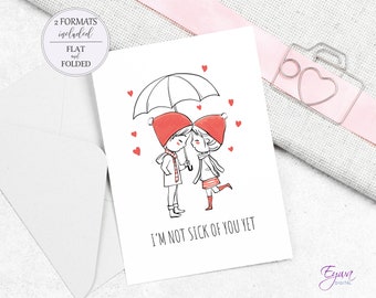 Cute Valentines Day Card Love Card Printable Anniversary Card Funny Birthday Card Gift for Him Gift for Her Instant Download