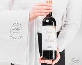 Pampas Grass Wedding Wine Label Template (Editable PDF)