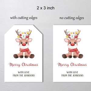 Christmas Gift Tag Template Printable Reindeer Christmas Tags - Etsy