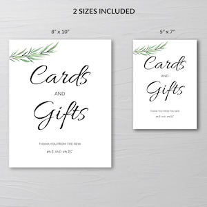Greenery Cards and Gifts Sign Greenery Leaves Wedding Sign Wedding Gift ...
