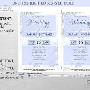 Winter Wonderland Wedding Invitation Template Printable Frozen Snowflakes Wedding Invite Editable PDF Instant Download W4 image 3