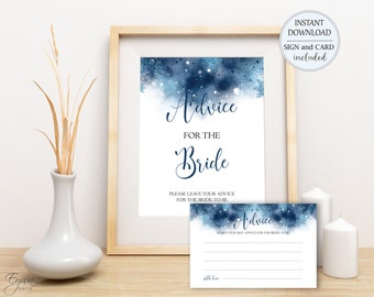 Cartello e biglietto con consigli invernali per la sposa (download digitale)