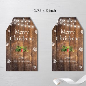 Rustic Christmas Gift Tag Template Printable Christmas Tags - Etsy