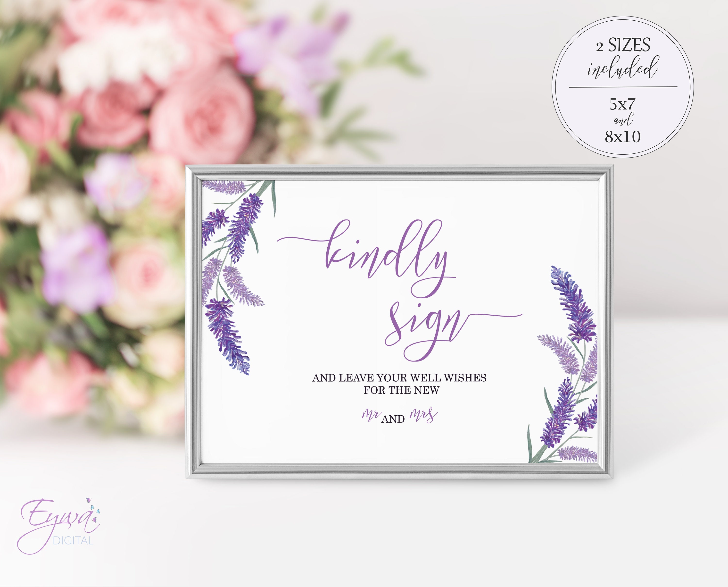 Lavender Favor Tags Printable Violet Thank You Tag Wedding - Etsy