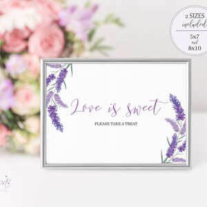 Lavender Wedding Favors Printable Purple Favors Sign Wedding Table Sign Please Take a Treat Sign Instant Download ED-W20