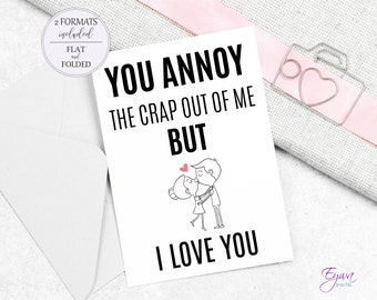 Funny Valentines Day Card Love Card Printable Anniversary Card Funny I Love You Card Birthday Card Gift For Him For Her Instant Download